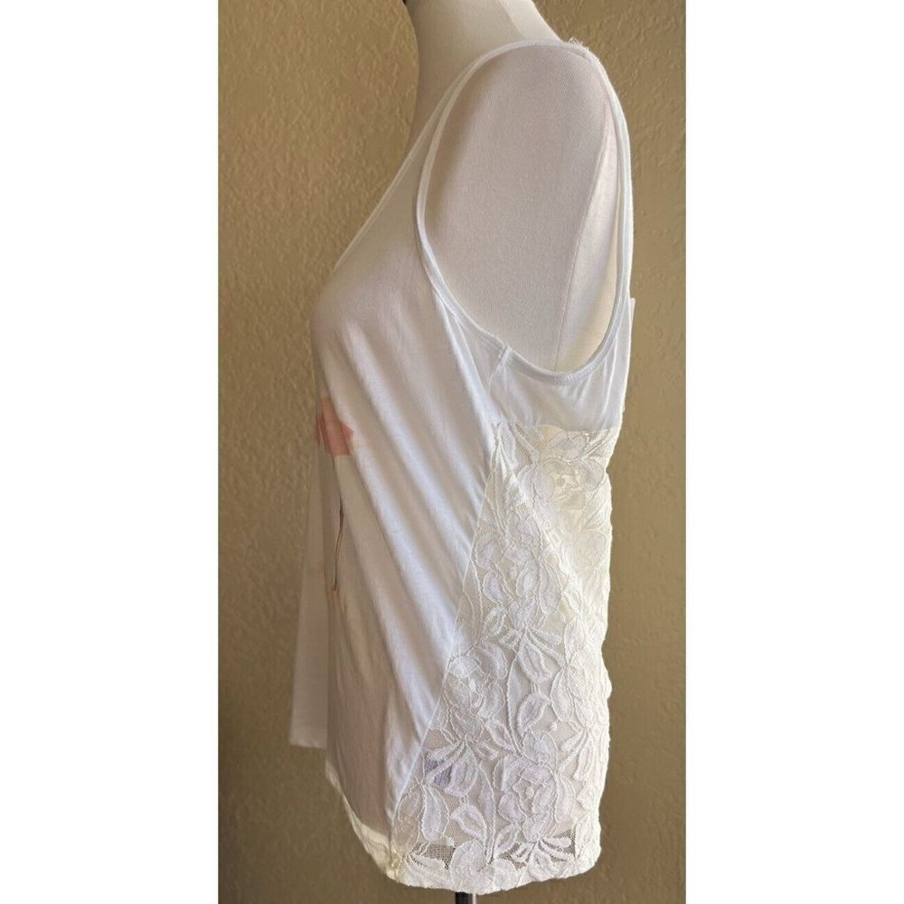 Others Follow Women's White Lace Ibiza Flamingo Tank Top Size S M - Picture 8 of 10